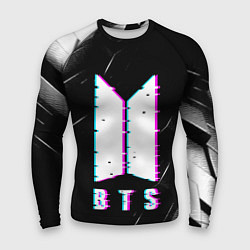 Рашгард мужской BTS - Неоновый логотип, цвет: 3D-принт