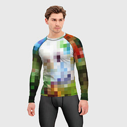 Рашгард мужской Пиксельная абстракция, цвет: 3D-принт — фото 2
