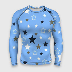Рашгард мужской Звёзды на голубом фоне, цвет: 3D-принт
