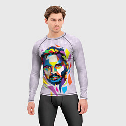 Рашгард мужской Портрет Тома Харди в геометрическом стиле, цвет: 3D-принт — фото 2