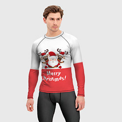 Рашгард мужской Дед Мороз с оленями, цвет: 3D-принт — фото 2