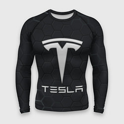 Мужской рашгард Tesla логотип - матовое стекло