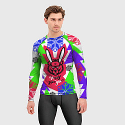 Рашгард мужской С Новым Годом! Да заяц я, заяц!, цвет: 3D-принт — фото 2