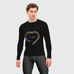 Рашгард мужской Разноцветное сердце, цвет: 3D-принт — фото 2