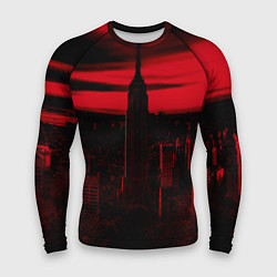 Мужской рашгард Город в красном цвете