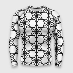 Рашгард мужской Чёрно-белый абстрактный паттерн из звёзд, цвет: 3D-принт
