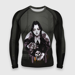 Рашгард мужской Уэнсдэй: темный лес, цвет: 3D-принт