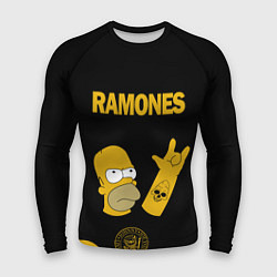 Рашгард мужской Ramones Гомер Симпсон рокер, цвет: 3D-принт