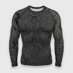 Рашгард мужской Abstraction hexagon grey, цвет: 3D-принт