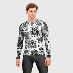 Рашгард мужской Знаки племени Майя, цвет: 3D-принт — фото 2