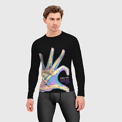 Рашгард мужской Сердечко левой рукой - неоновый рентген, цвет: 3D-принт — фото 2