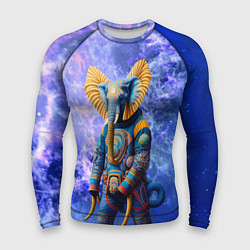 Рашгард мужской Слон в космосе - киберпанк, цвет: 3D-принт