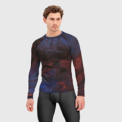 Рашгард мужской Тёмные переливающиеся волны с блёстками, цвет: 3D-принт — фото 2