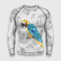 Рашгард мужской Попугай на сером фоне, цвет: 3D-принт
