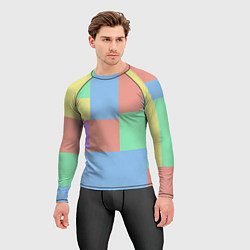 Рашгард мужской Разноцветные квадраты и прямоугольники, цвет: 3D-принт — фото 2