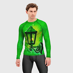 Рашгард мужской Уличный зелёный фонарь, цвет: 3D-принт — фото 2