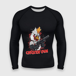 Рашгард мужской Chicken gun pew pew, цвет: 3D-принт