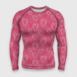 Рашгард мужской Нарисованные сердца паттерн, цвет: 3D-принт
