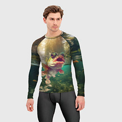 Рашгард мужской Карп в озере, цвет: 3D-принт — фото 2