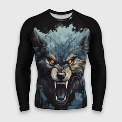 Рашгард мужской Blue black wolf, цвет: 3D-принт