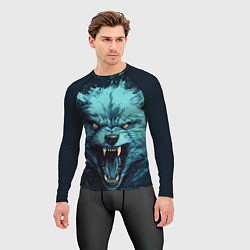 Рашгард мужской Синий волк арт, цвет: 3D-принт — фото 2
