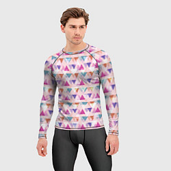 Рашгард мужской Цветные треугольники, цвет: 3D-принт — фото 2