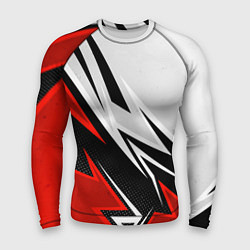 Рашгард мужской Бело-красная униформа для зала, цвет: 3D-принт