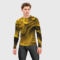 Рашгард мужской Объемная желтая текстура, цвет: 3D-принт — фото 2