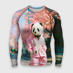 Рашгард мужской Милая панда в пуховике, цвет: 3D-принт