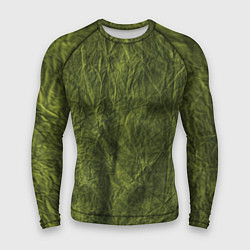 Рашгард мужской Мятая зеленая ткань, цвет: 3D-принт