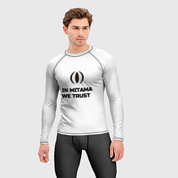 Рашгард мужской In Mitama we trust black and white, цвет: 3D-принт — фото 2