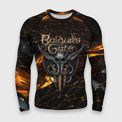 Рашгард мужской Baldurs Gate 3 logo gold and black, цвет: 3D-принт
