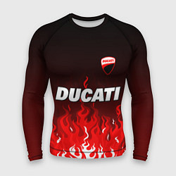 Рашгард мужской Ducati- красное пламя, цвет: 3D-принт