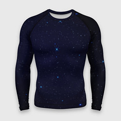 Рашгард мужской Тёмный космос и синие звёзды, цвет: 3D-принт