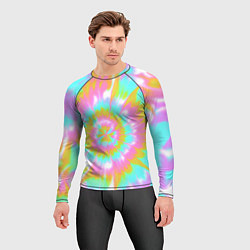 Рашгард мужской Tie-Dye кислотный в стиле барби, цвет: 3D-принт — фото 2