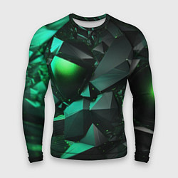Рашгард мужской Зеленые абстрактные объекты, цвет: 3D-принт