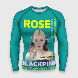 Рашгард мужской Rose - девушка певица из группы Blackpink, цвет: 3D-принт