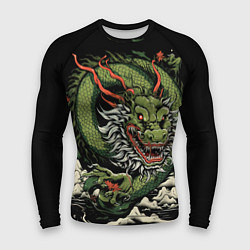 Рашгард мужской Символ года зеленый дракон, цвет: 3D-принт