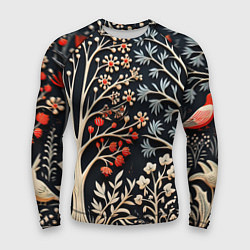 Мужской рашгард Новогодние узоры и деревья