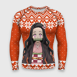 Рашгард мужской Незуко комадо свитер новогодний, цвет: 3D-принт