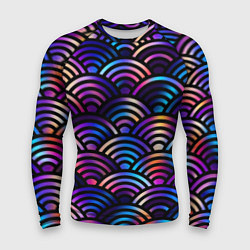 Рашгард мужской Разноцветные волны-чешуйки, цвет: 3D-принт