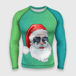 Рашгард мужской Дед Мороз в очках, цвет: 3D-принт