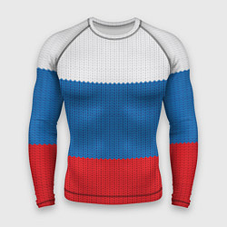 Рашгард мужской Вязаный российский флаг, цвет: 3D-принт