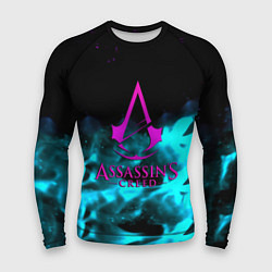 Рашгард мужской Assassins Creed flame neon, цвет: 3D-принт