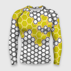 Рашгард мужской Жёлтая энерго-броня из шестиугольников, цвет: 3D-принт