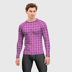 Рашгард мужской Фиолетовый орнамент, цвет: 3D-принт — фото 2