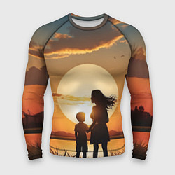 Рашгард мужской Мать и дитя на закате, цвет: 3D-принт