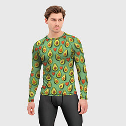Рашгард мужской Авокадо и сердечки, цвет: 3D-принт — фото 2