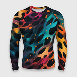 Рашгард мужской Разноцветный леопардовый паттерн, цвет: 3D-принт