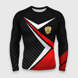 Мужской рашгард Russia - black and red